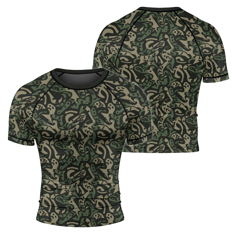 Rashninja Military Abstract Camouflage Men's Short Sleeve Rash Guard