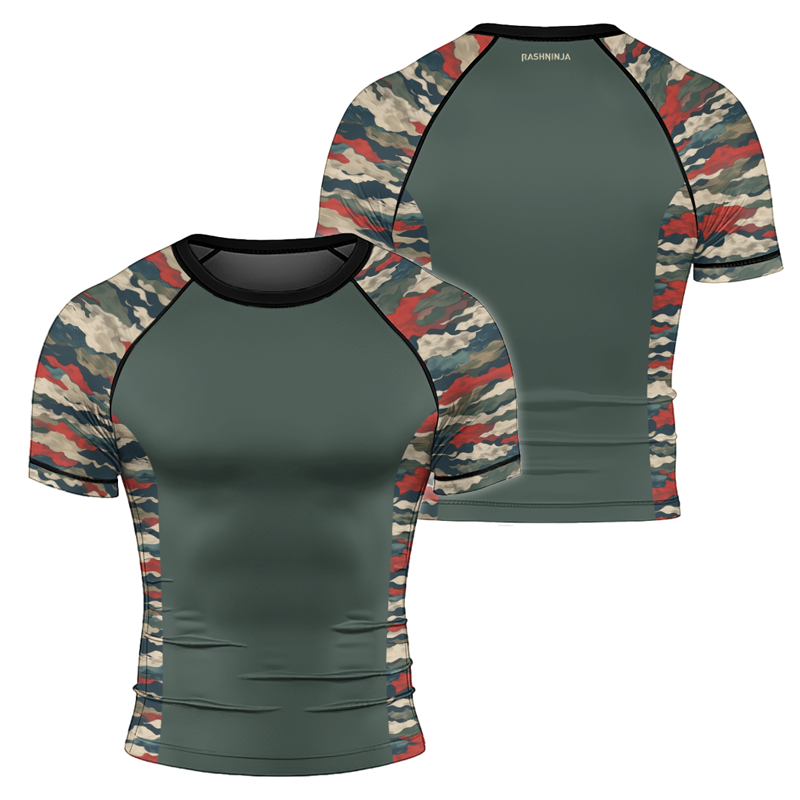 Rashninja Swiss Army Alpenflage Men's Short Sleeve Rash Guard