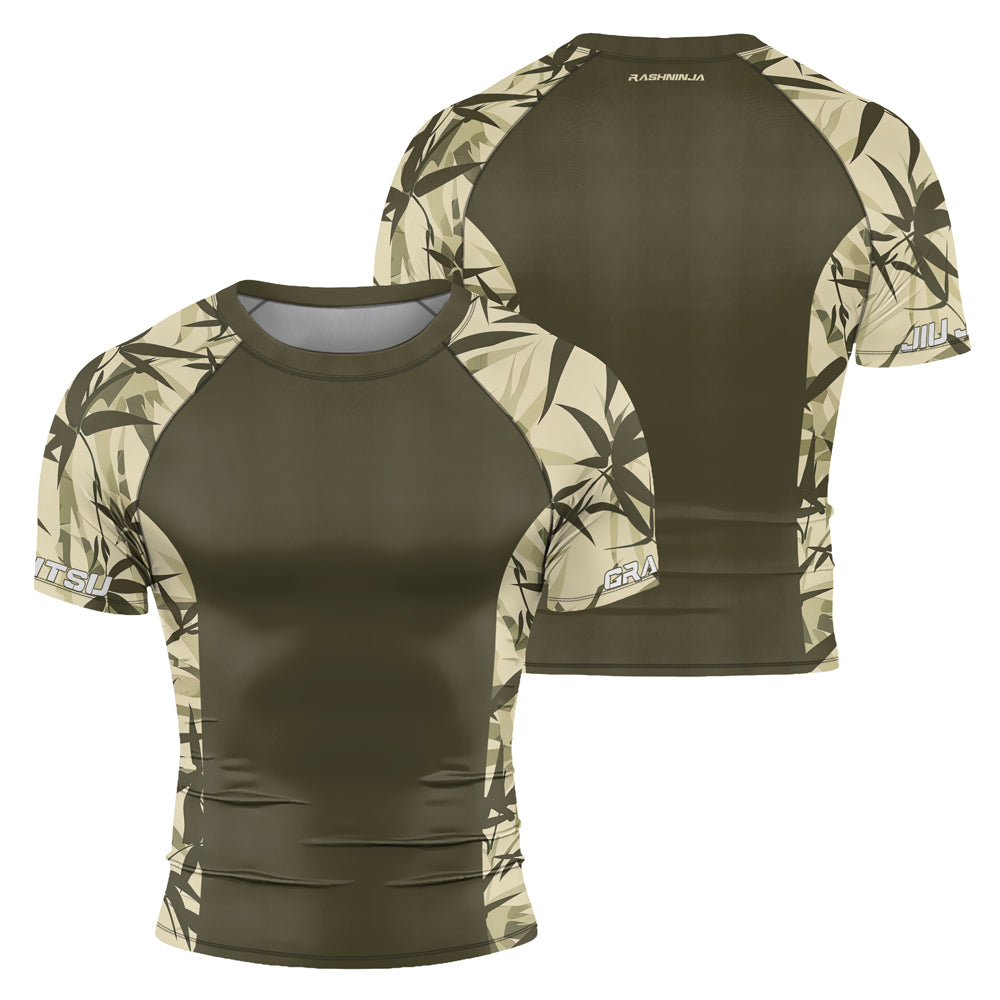Bamboo Rash Guard Rashninja Bamboo Camouflage Men's Short Sleeve Rash Guard
