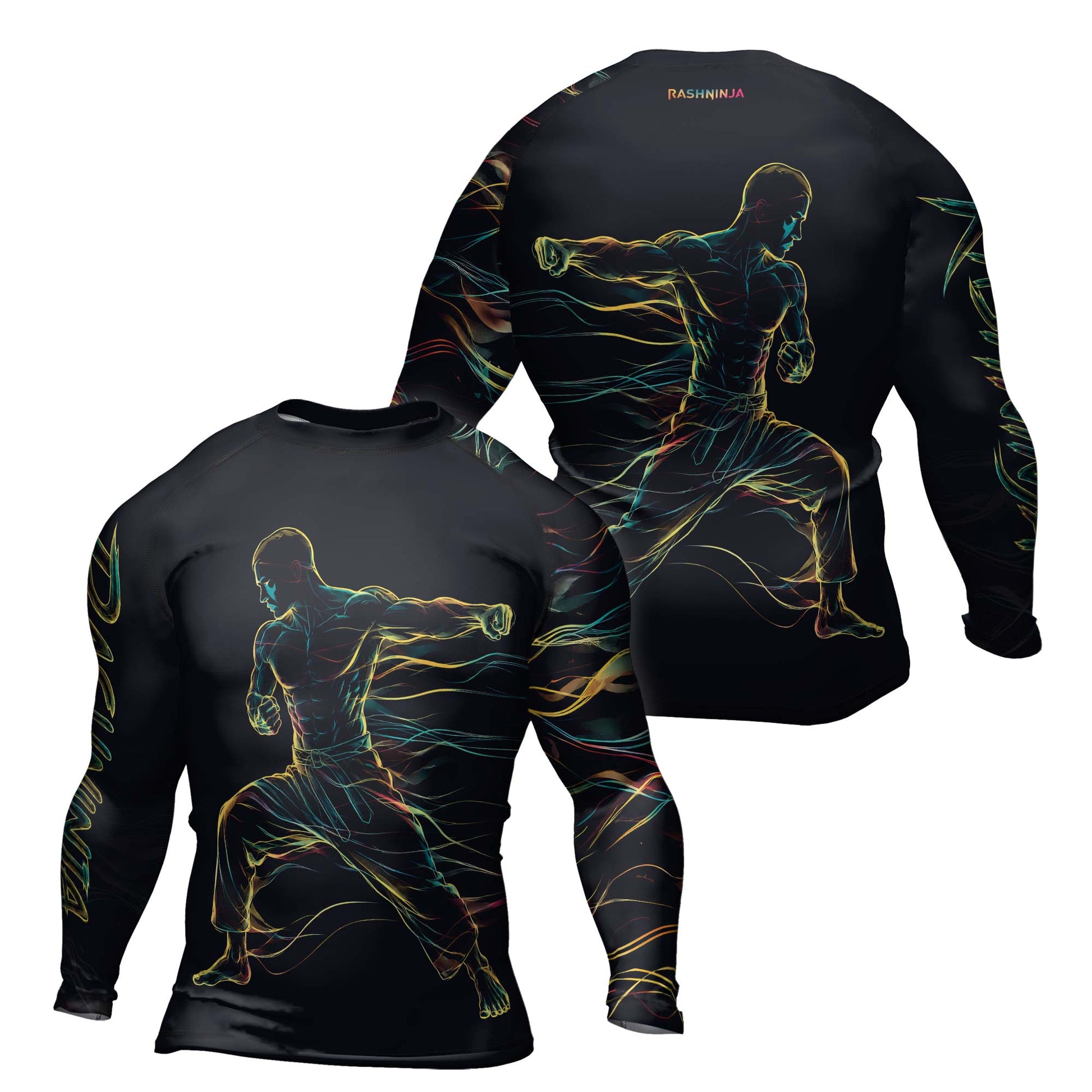 Rashninja Cyber Energy Fighter Men's Long Sleeve Rash Guard