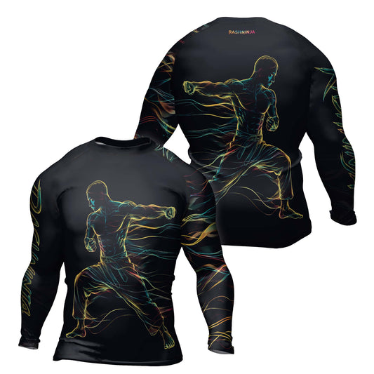 Rashninja Cyber Energy Fighter Men's Long Sleeve Rash Guard