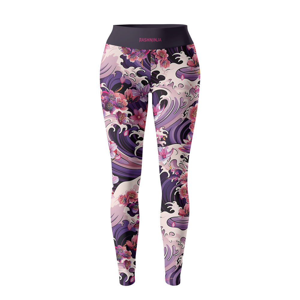 Rashninja Geisha with Sakura Waves Women's Leggings