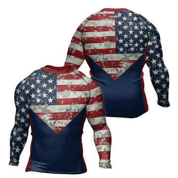 Rashninja Freedom Flag Men's Long Sleeve Rash Guard