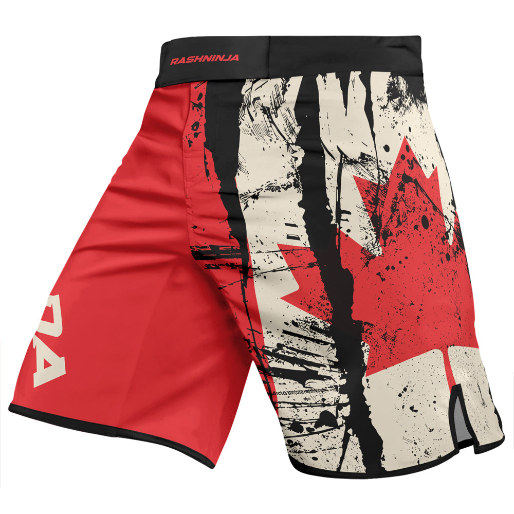 Rashninja Patriot Canada Flag Men's Fight Shorts