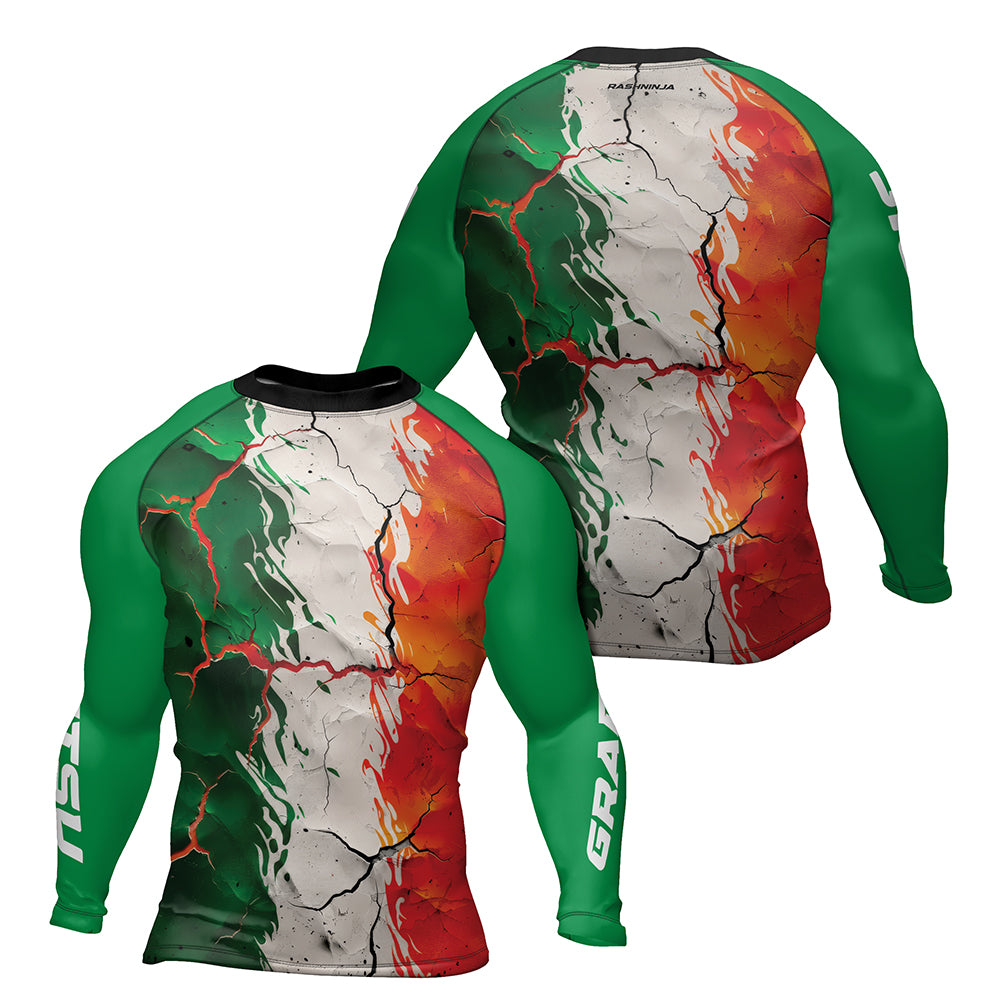 Rashninja Patriot Mexico Flag Men's Long Sleeve Rash Guard