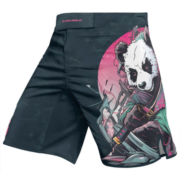 Rashninja Panda Samurai Crest Men's Fight Shorts