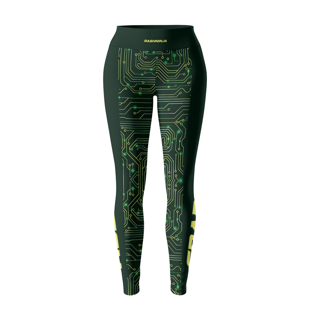 Rashninja Green Cyber Circuit Women's Leggings