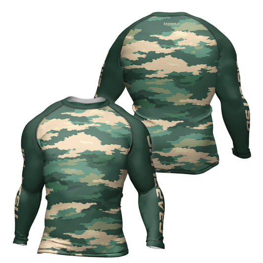 Rashninja Army Green Camouflage Men's Long Sleeve Rash Guard