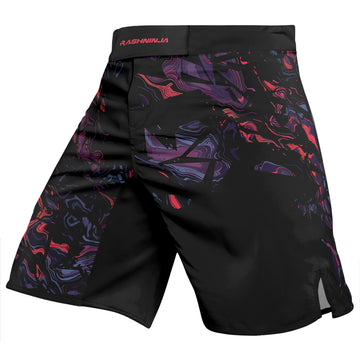 Rashninja Red Cyber Marble Men's Fight Shorts
