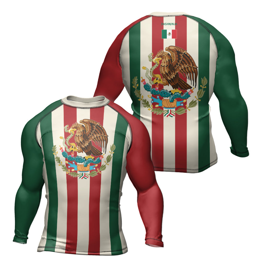 Rashninja Patriot Mexico Flag Men's Long Sleeve Rash Guard
