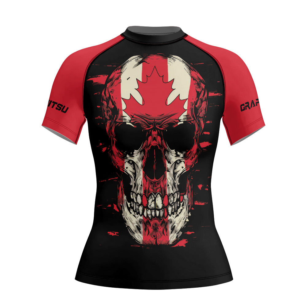 Rashninja Patriot Canada Flag Women's Short Sleeve Rash Guard