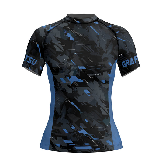Rashninja Blue Triangle Women's Short Sleeve Rash Guard