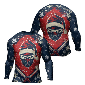 Rashninja Christmas Ninja Santa Men's Long Sleeve Rash Guard