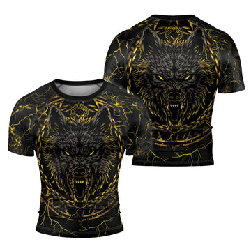 Rashninja Viking Fenrir Wol Men's Short Sleeve Rash Guard