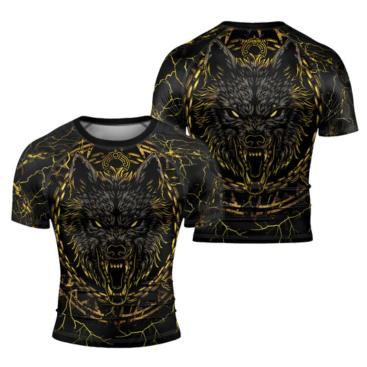 Rashninja Viking Fenrir Wol Men's Short Sleeve Rash Guard