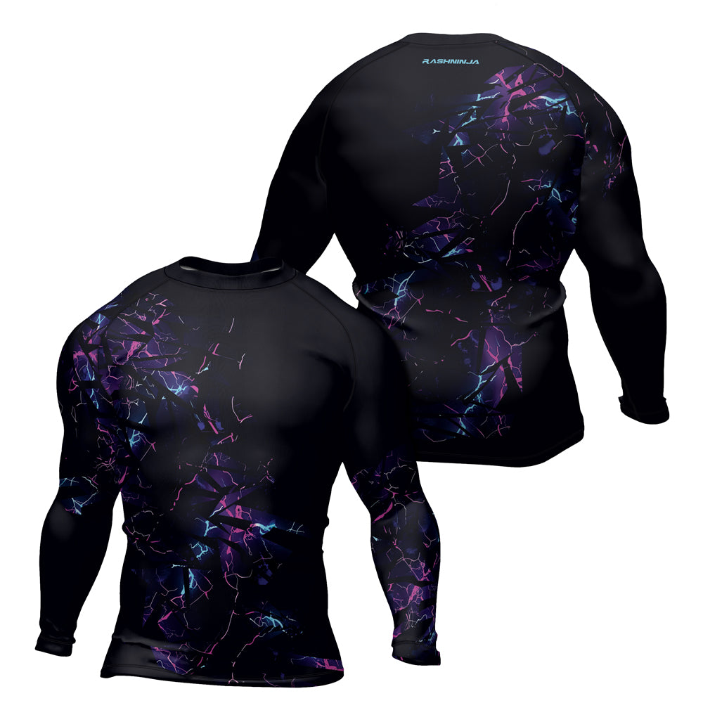 Rashninja Cyber Lightning Men's Long Sleeve Rash Guard