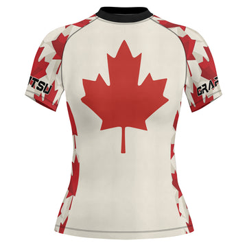 Rashninja Patriot Canada Flag Women's Short Sleeve Rash Guard