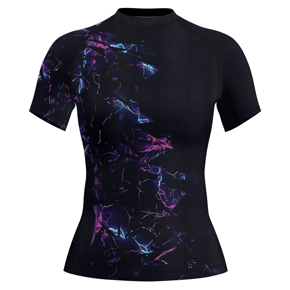 Rashninja Cyber Lightning Women's Short Sleeve Rash Guard