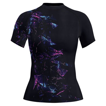 Rashninja Cyber Lightning Women's Short Sleeve Rash Guard