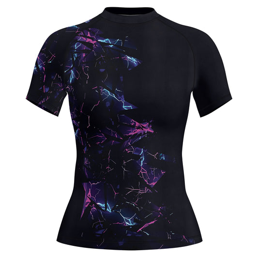 Rashninja Cyber Lightning Women's Short Sleeve Rash Guard