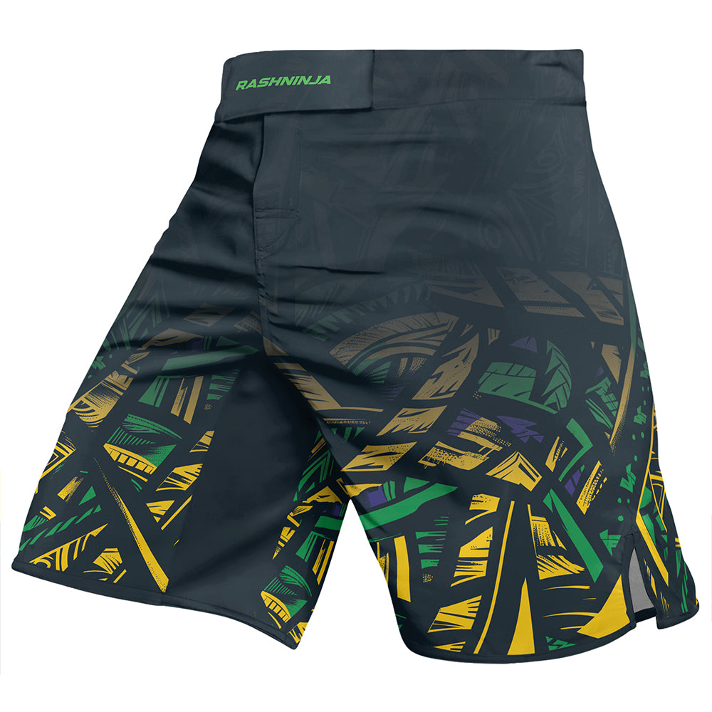 Rashninja Patriot Brazil Flag Men's Fight Shorts