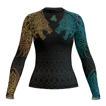 Rashninja Norse Viking Wolf Women's Long Sleeve Rash Guard