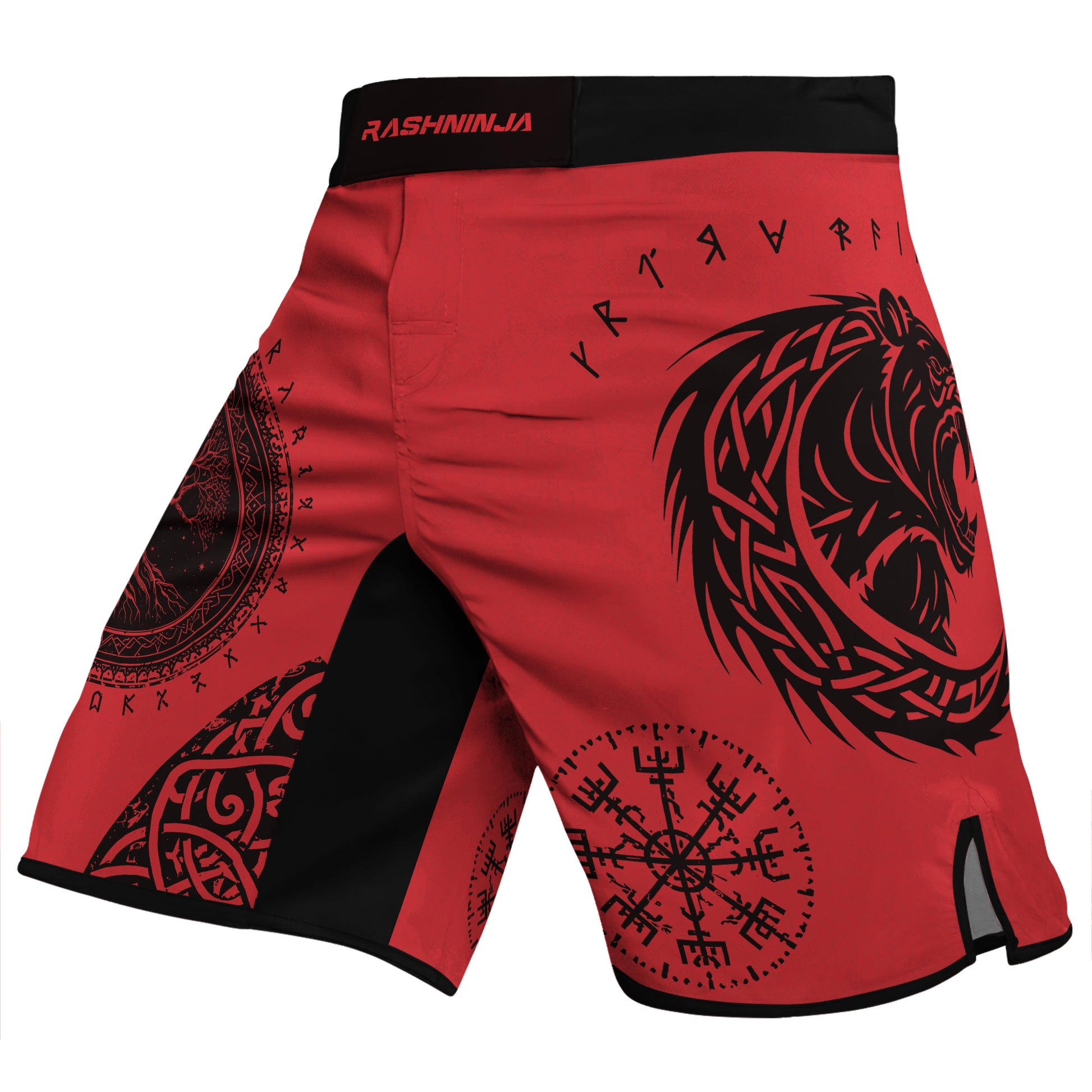 Rashninja Yggdrasil Bear Viking Men's Fight Shorts
