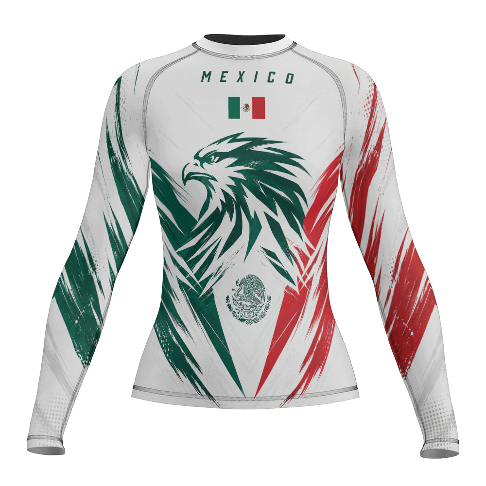 Rashninja Patriot Mexico Flag Women's Long Sleeve Rash Guard