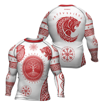 Rashninja Yggdrasil Bear Viking Men's Long Sleeve Rash Guard