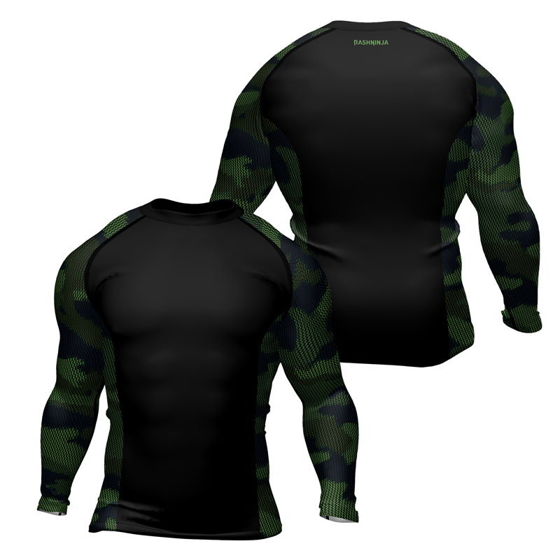 Rashninja Military Woodland Camouflage Men's Long Sleeve Rash Guard