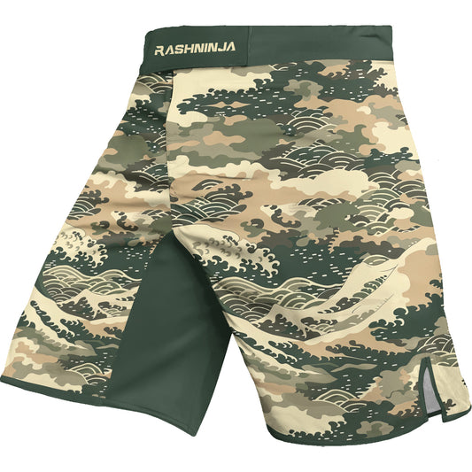 Rashninja Ocean Waves Camouflage Men's Fight Shorts