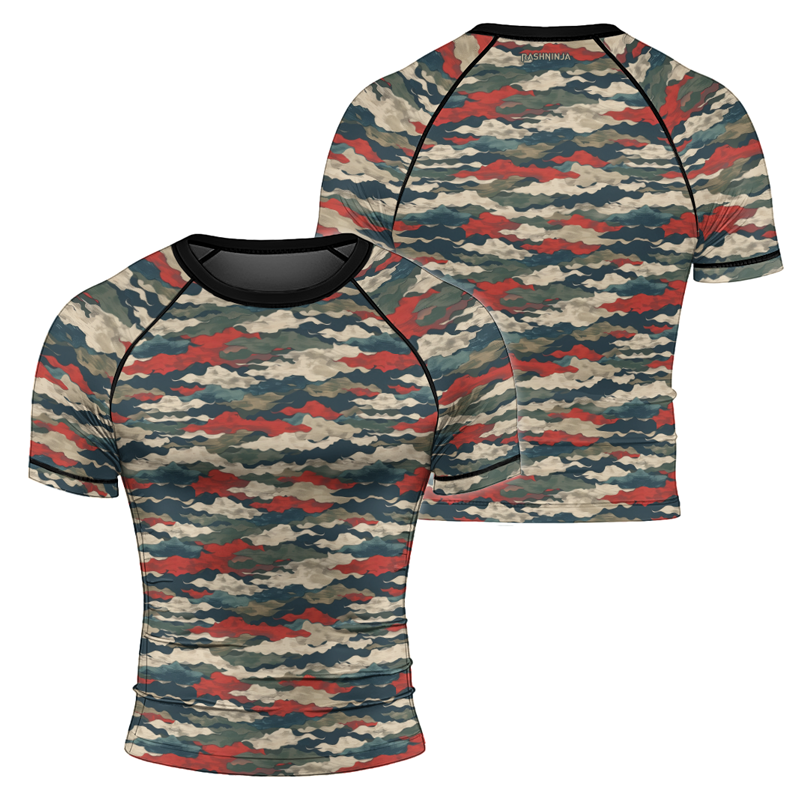 Rashninja Swiss Army Alpenflage Men's Short Sleeve Rash Guard