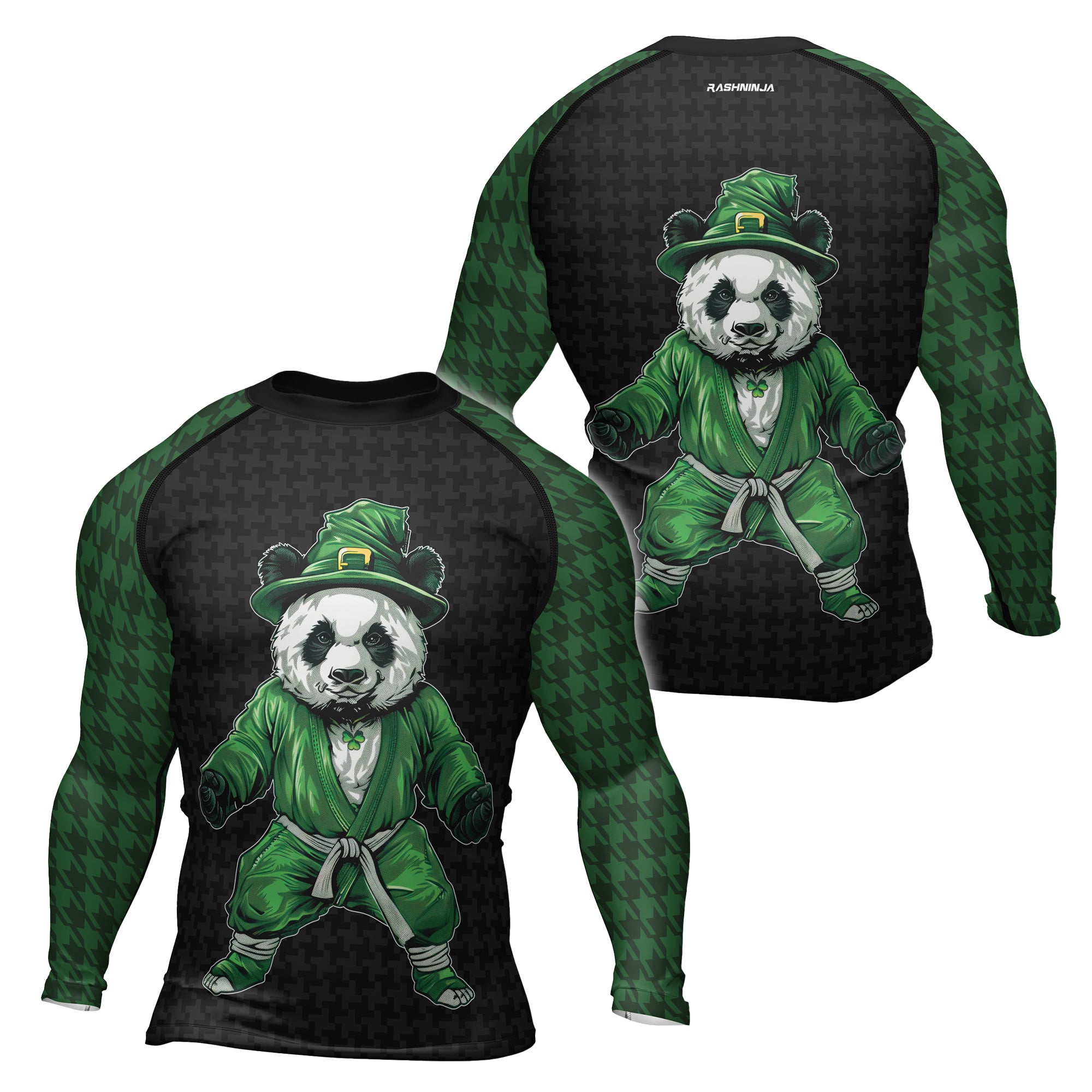 Rashninja Irish Kungfu Panda Men's Long Sleeve Rash Guard