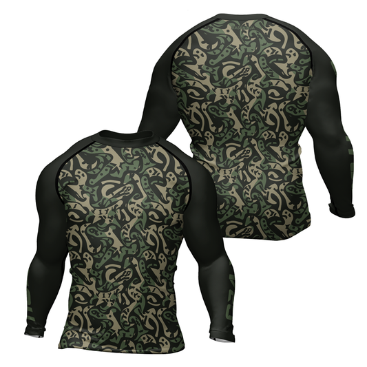 Rashninja Military Abstract Camouflage Men's Long Sleeve Rash Guard