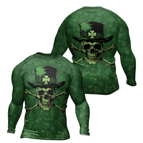 Rashninja Paddy’s Skull Men's Long Sleeve Rash Guard | Patrick Shirt