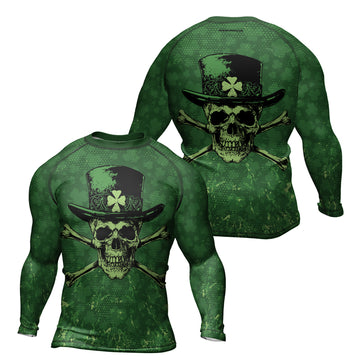 Rashninja Paddy’s Skull Men's Long Sleeve Rash Guard