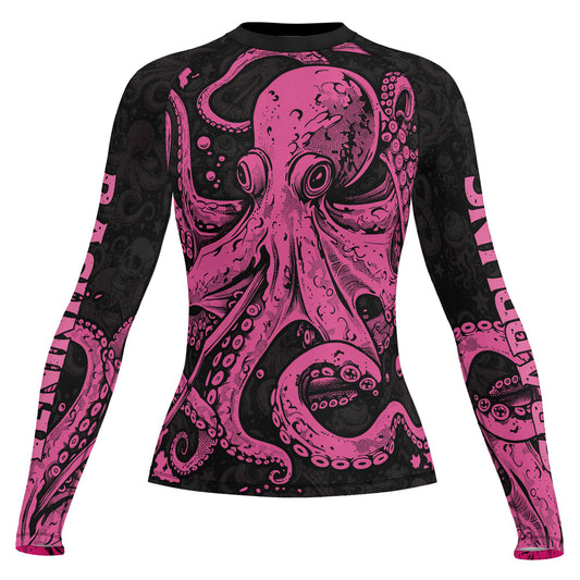 Rashninja Octopus Pink Women's Long Sleeve Rash Guard