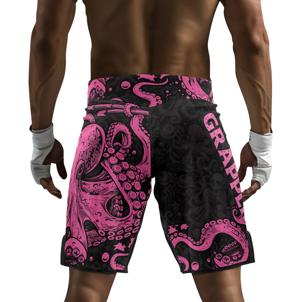 Rashninja Octopus Pink Men's Fight Shorts