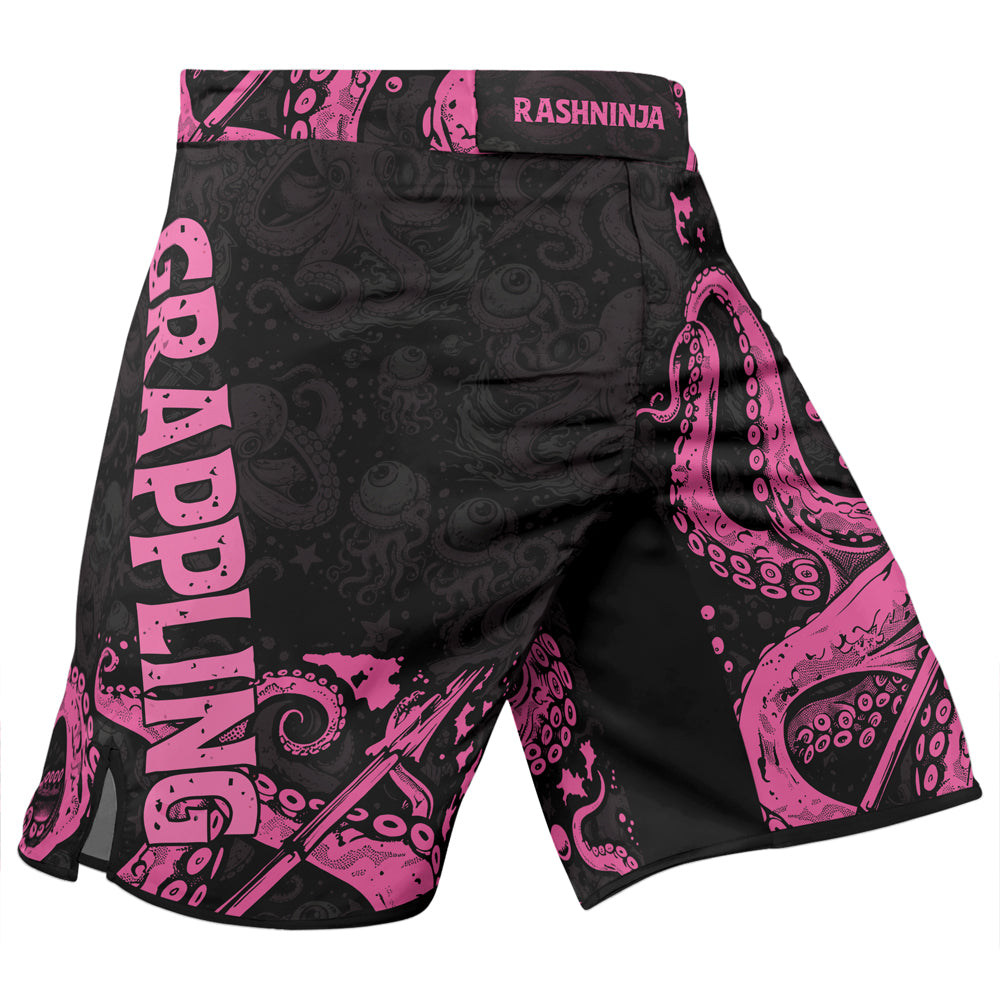 Rashninja Octopus Pink Men's Fight Shorts