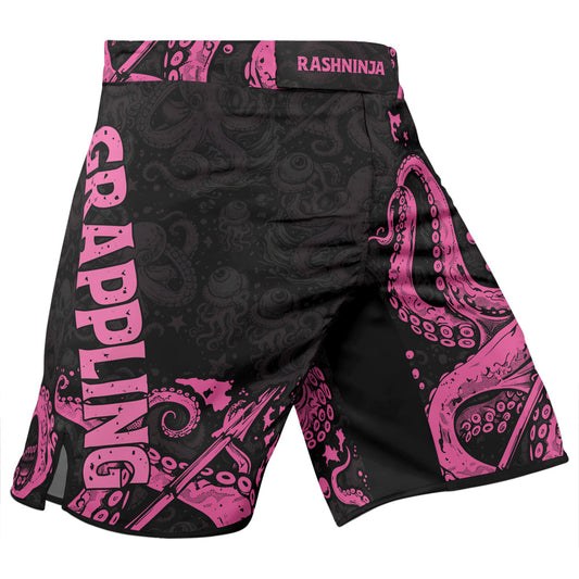 Rashninja Octopus Pink Men's Fight Shorts