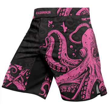 Rashninja Octopus Pink Men's Fight Shorts