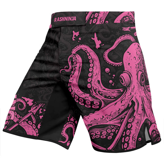 Rashninja Octopus Pink Men's Fight Shorts