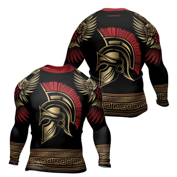 Rashninja Golden Spartan Warrior Men's Long Sleeve Rash Guard
