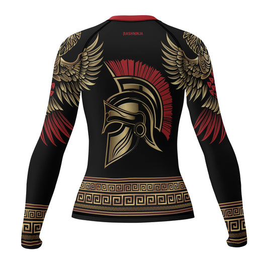 Rashninja Golden Spartan Warrior Women's Long Sleeve Rash Guard