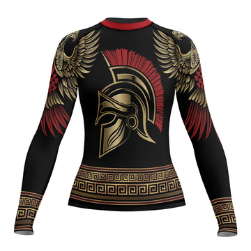 Rashninja Golden Spartan Warrior Women's Long Sleeve Rash Guard