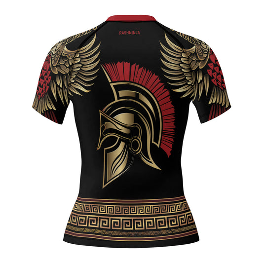 Rashninja Golden Spartan Warrior Women's Short Sleeve Rash Guard