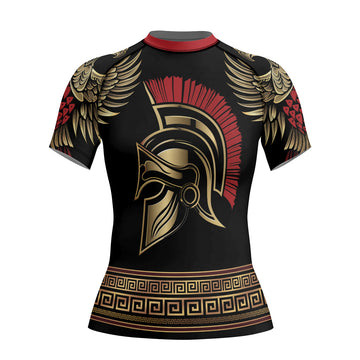 Rashninja Golden Spartan Warrior Women's Short Sleeve Rash Guard