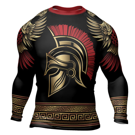 Rashninja Golden Spartan Warrior Men's Long Sleeve Rash Guard