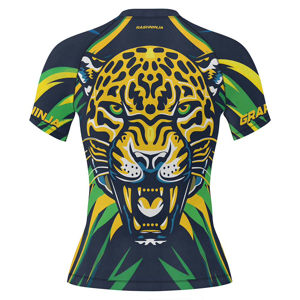 Rashninja Patriot Brazil Flag Women's Short Sleeve Rash Guard