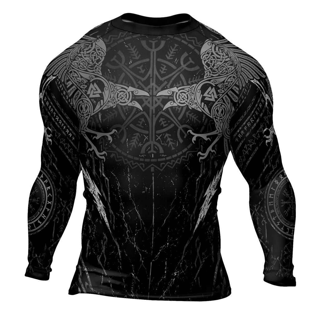 Rashninja Viking Raven Men's Long Sleeve Rash Guard